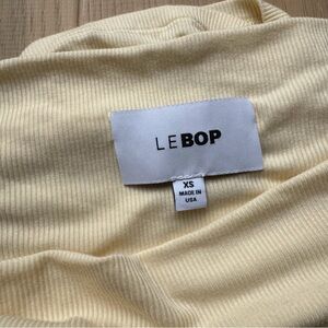 LE BOP Ribbed Yellow Long Sleeve Dress Top XS